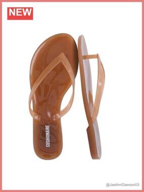 Glossy Jelly Flip Flops for Women - Quick-Dry Thong Sandals Beach Pool